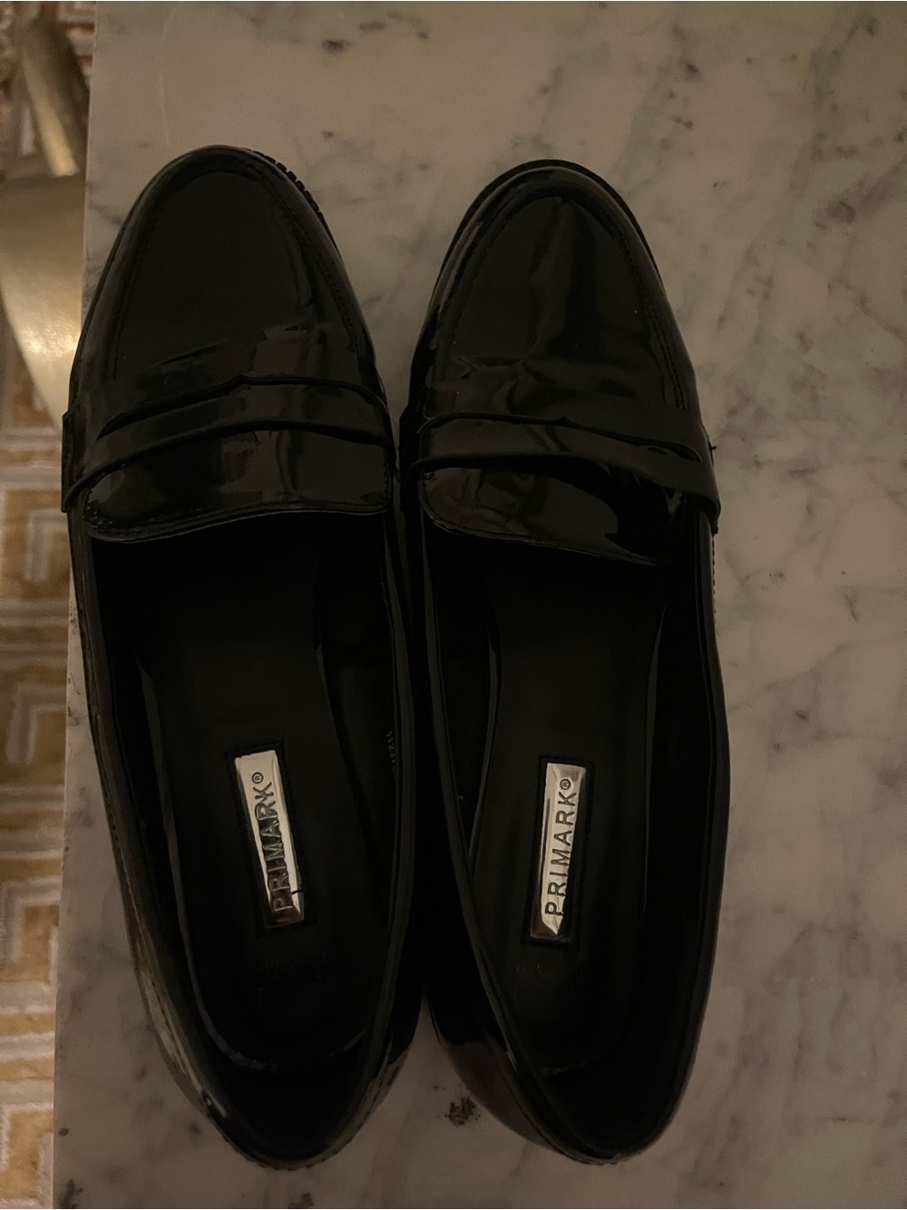 Primark Black Patent Penny Loafers